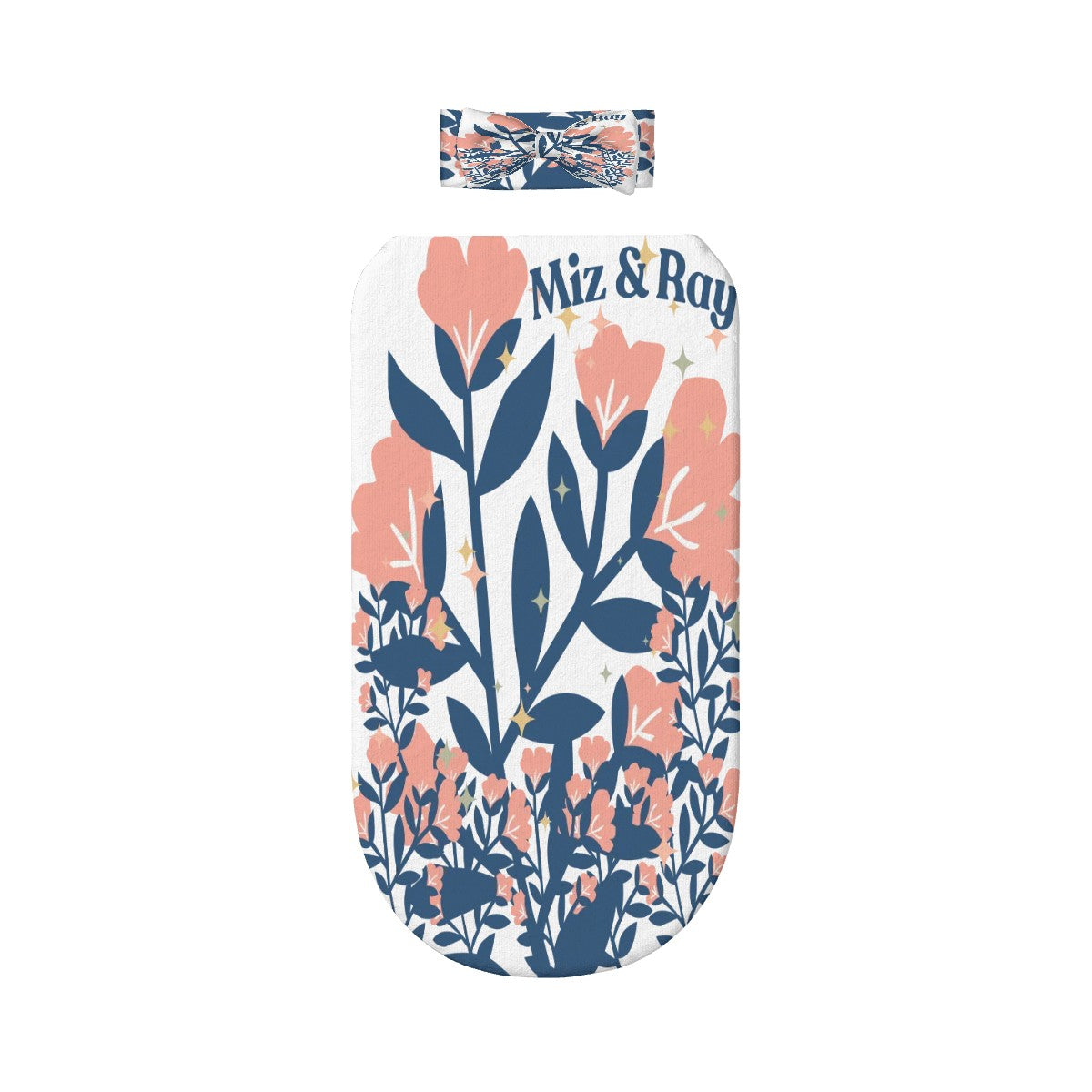Miz & Ray Flower Baby Swaddle Sack & Bow Headband Set | 0–6 Months