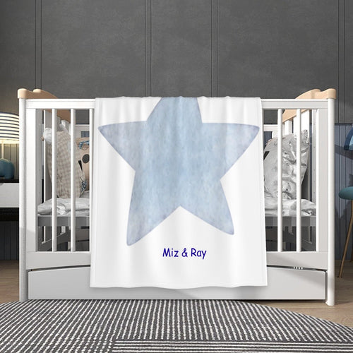 Blue Star Super Soft Plush Baby Blanket