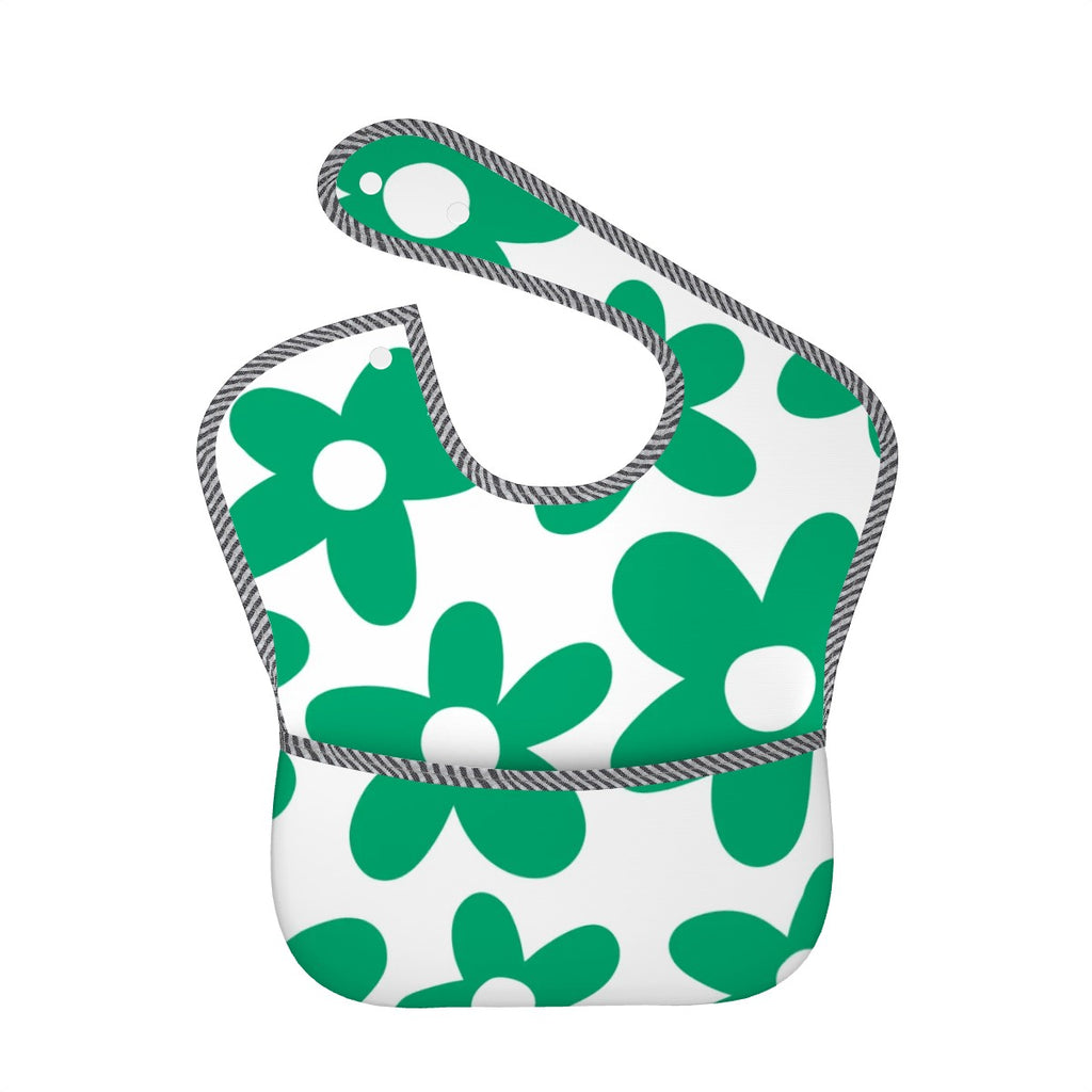 Miz & Ray Daisy 'Green' Baby Bib – Soft Waterproof Sublimation Print