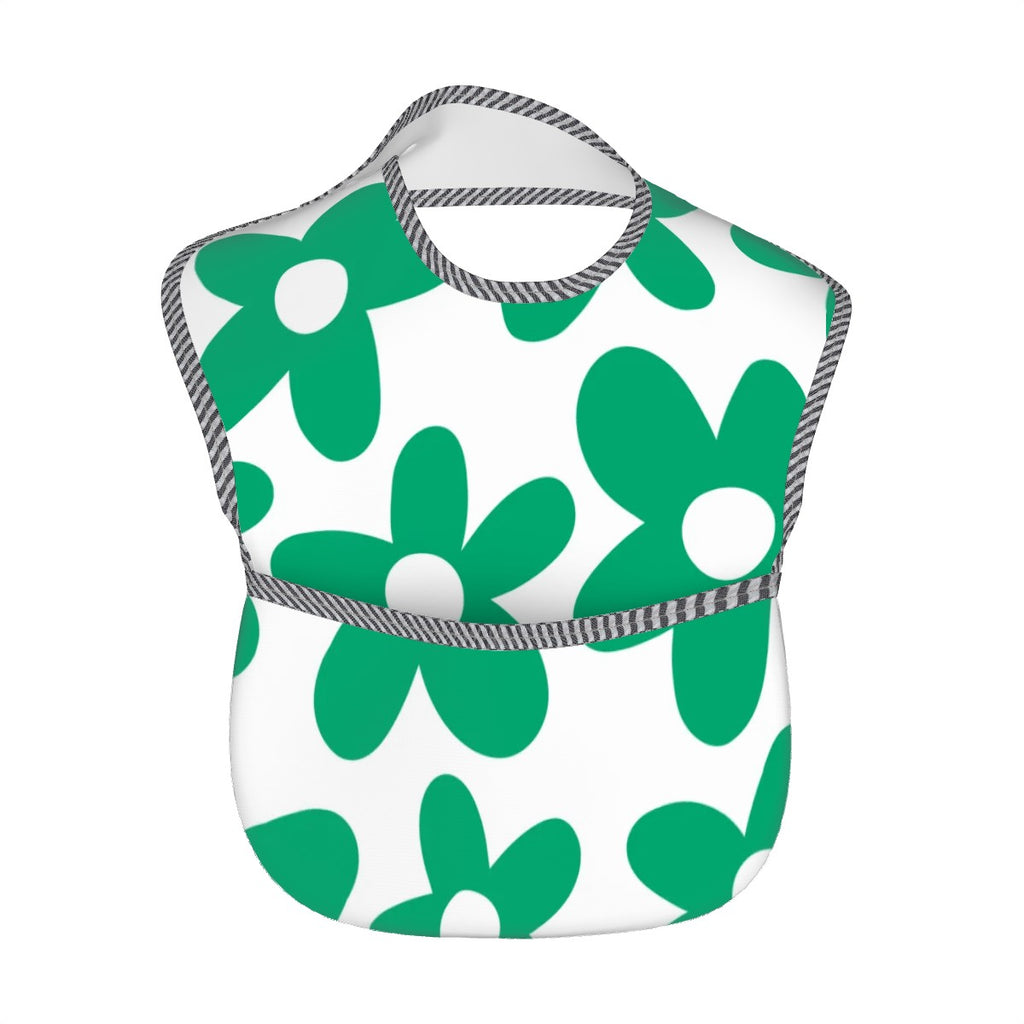 Miz & Ray Daisy 'Green' Baby Bib – Soft Waterproof Sublimation Print