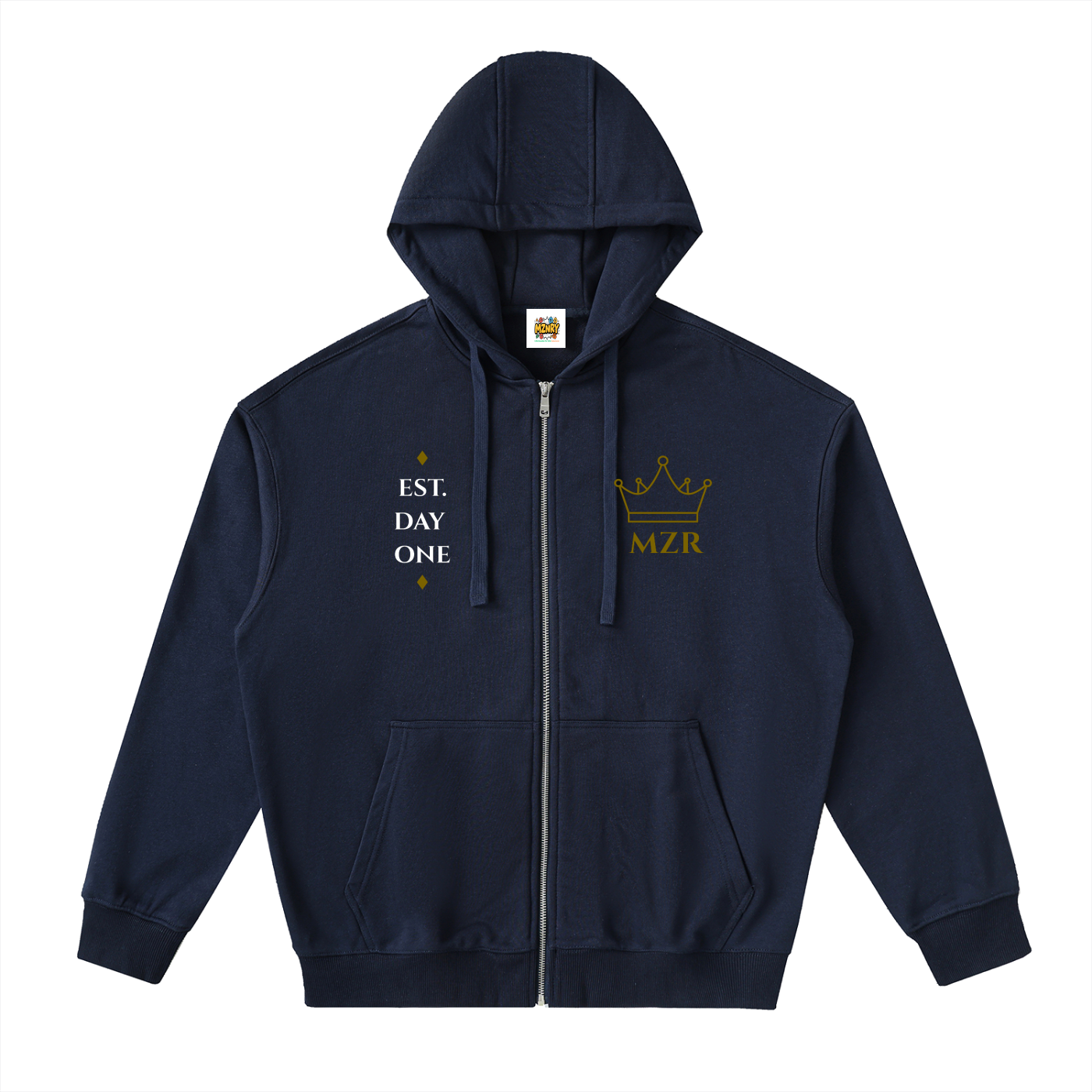 FC001| D1. GOLD| Drop-Shoulder Zip Up Hoodie