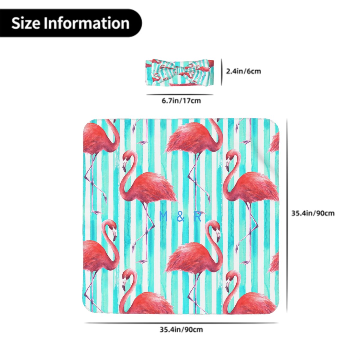 Flamingo Baby Swaddle Blanket & Bow Headband Set | 0–6 Months