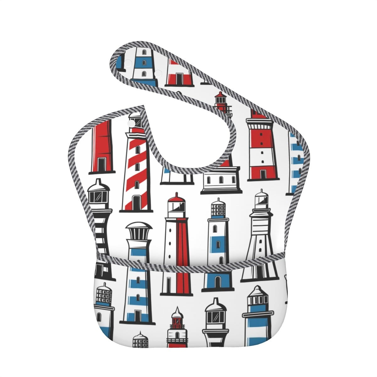 Miz & Ray Lighthouse Baby Bib | Waterproof & Wipeable | 6–24 Months
