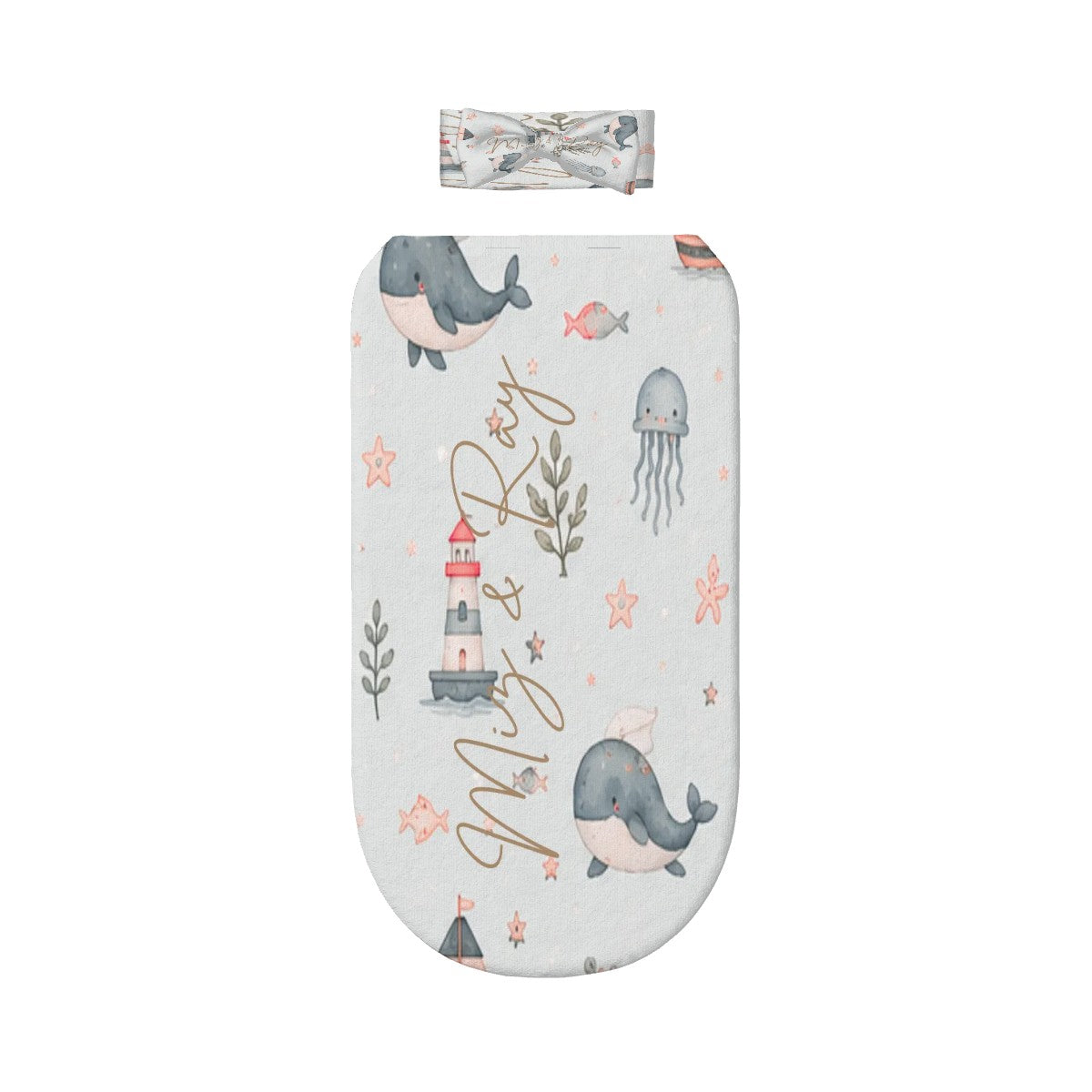 Miz & Ray Baby Swaddle Sack & Bow Headband Set
