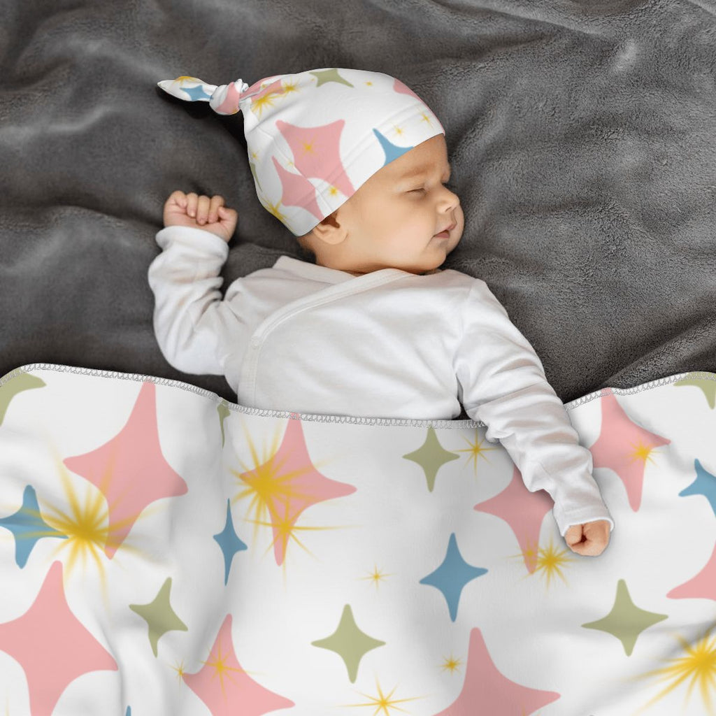 Stars Bright Baby Swaddle Blanket & Beanie Hat Set | 0–6 Months