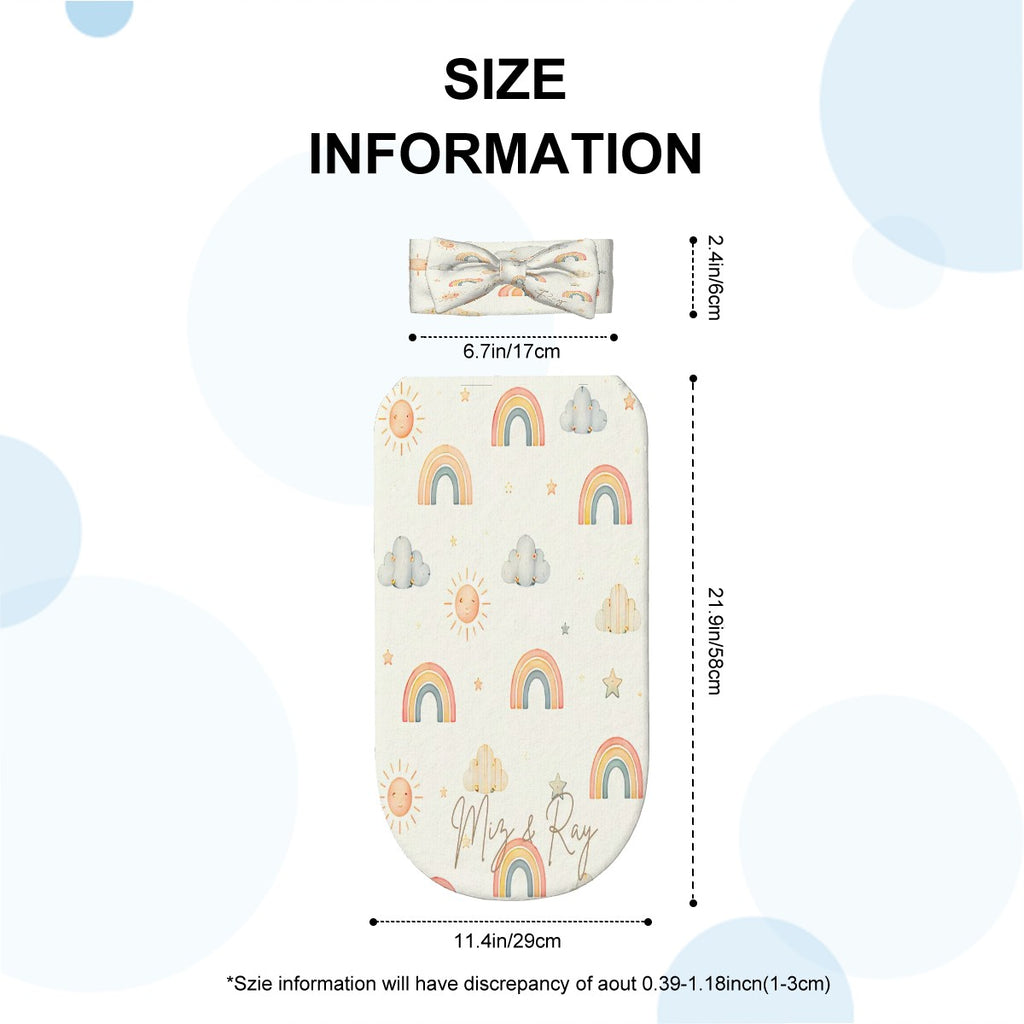 Rainbow Baby Swaddle Sack with Bow Headband | 0–6 Months