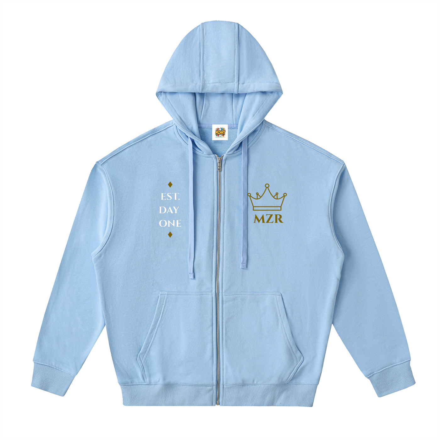 FC001| D1. GOLD| Drop-Shoulder Zip Up Hoodie