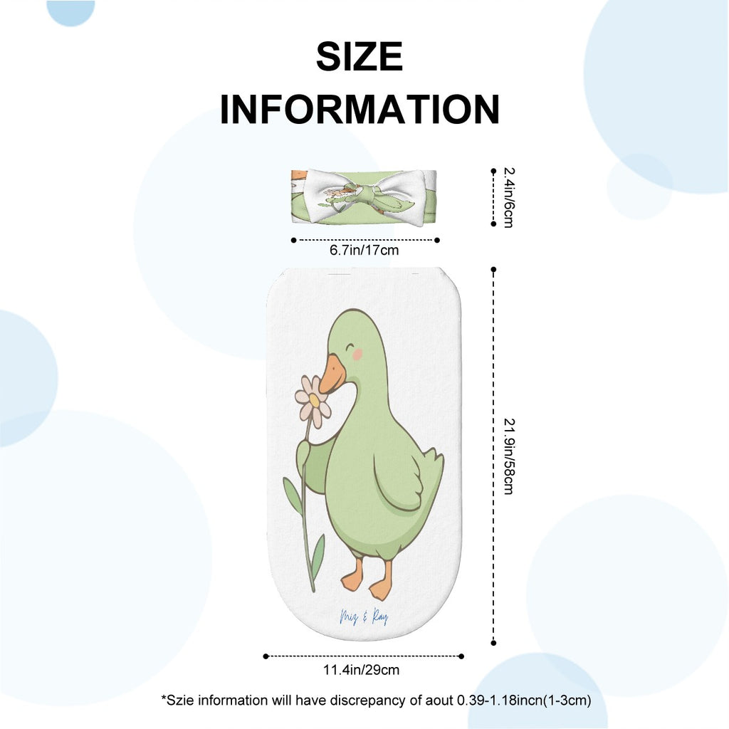 Miz & Ray Duckling Baby Swaddle Sack & Bow Headband Set | 0–6 Months