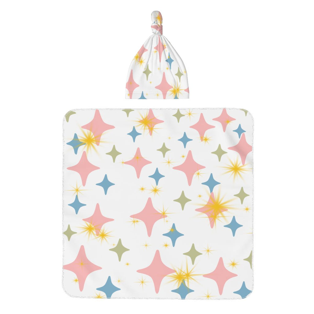 Stars Bright Baby Swaddle Blanket & Beanie Hat Set | 0–6 Months